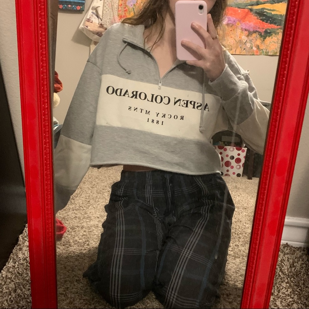 Pacsun Aspen Colorado Cropped Zip Sweatshirt